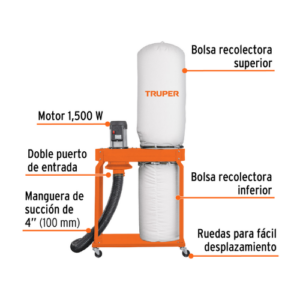 Colector de polvo  DE  2 HP, Truper