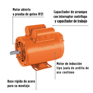 Motor eléctrico de 2 HP a 3,450 rpm