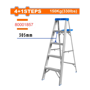Escalera de Aluminio 4 Peldaños + Bandeja 150 Kilos