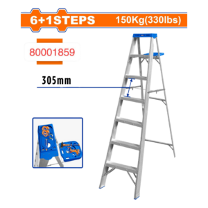 Escalera de Aluminio de 6 Peldaños + Bandeja de 150 Kilos