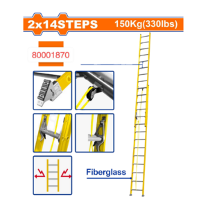 Escalera de Extensión Fibra de Vidrio 28 Peldaños 150 Kilos