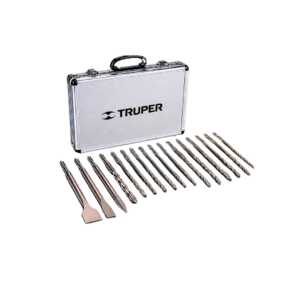Juego de 15 Brocas y Cinceles SDS Plus en Estuche