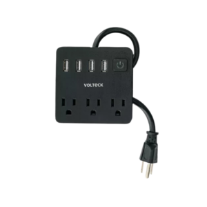 Regleta con 3 Entradas y 4 Puertos USB