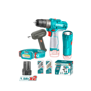 Combo Total Taladro 3/8" + Linterna + Batidora